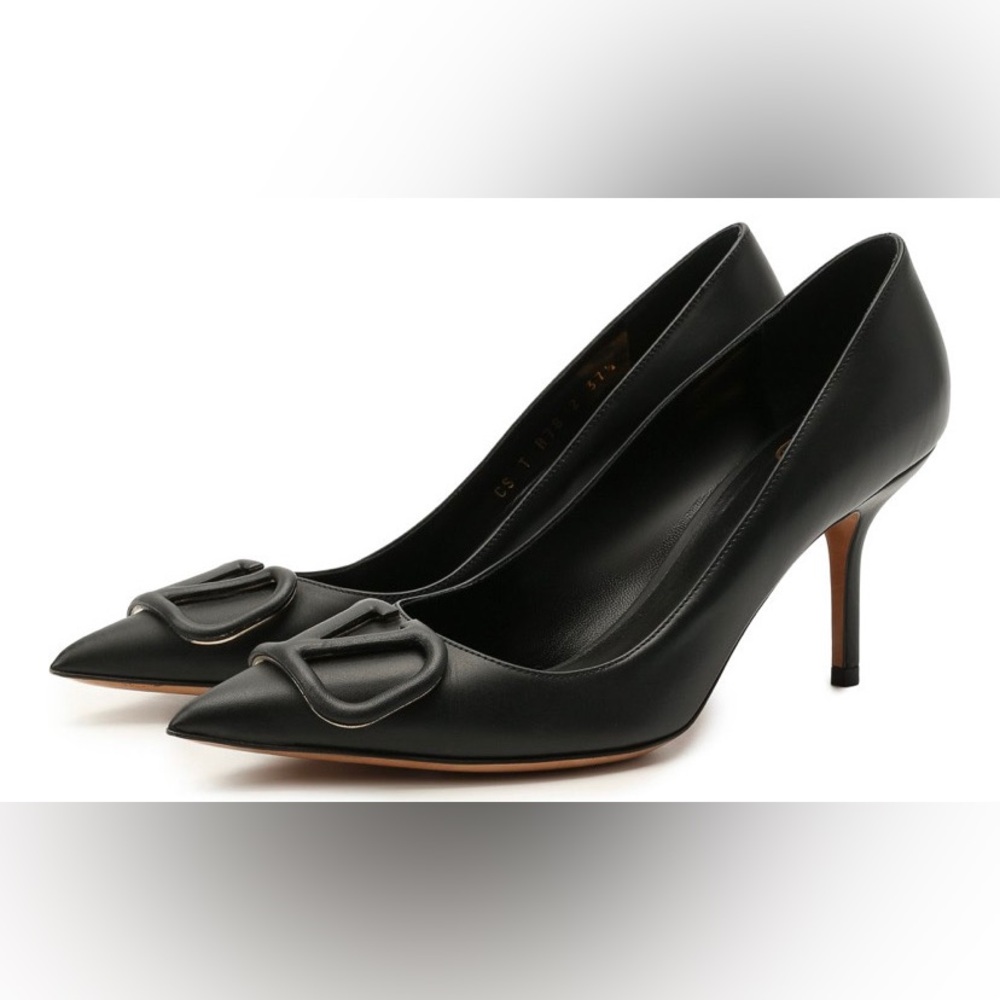 VALENTINO GARAVANI VLOGO LETHER HEELS - Picture 2 of 13